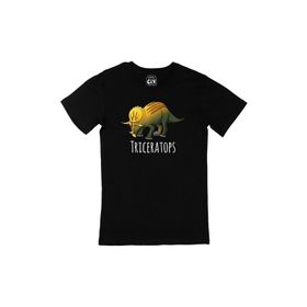 Cix Triceratops Dinozor Siyah Erkek T-shirt