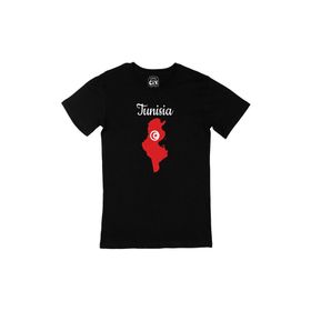 Cix Tunus Haritalı ve Bayraklı Siyah Erkek T-shirt