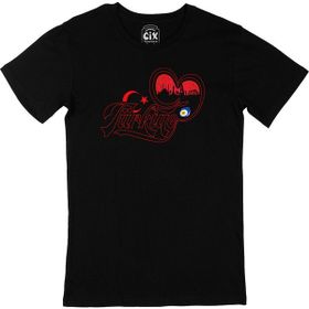 Cix Türkiye Kalpli Siyah Erkek T-shirt
