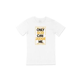 Cix Turuncu Only God Can Judge Me Yazılı Beyaz T-shirt