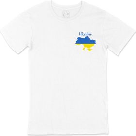 Cix Ukrayna Haritalı ve Bayraklı Beyaz T-shirt