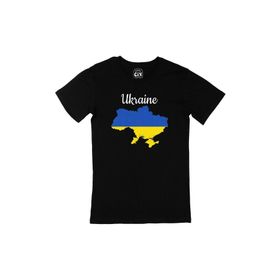 Cix Ukrayna Haritalı ve Bayraklı Siyah T-shirt