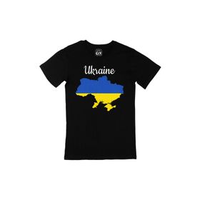 Cix Ukrayna Haritalı ve Bayraklı Siyah T-shirt