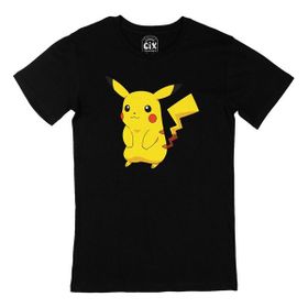 Cix Utangaç Pikachu Siyah T-shirt
