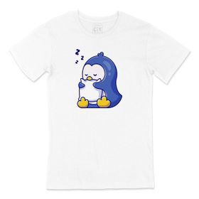 Cix Uykucu Penguen Beyaz Erkek T-shirt