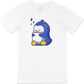 Cix Uykucu Penguen Beyaz Erkek T-shirt