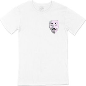 Cix V For Vendetta Cep Logo Tasarımlı Beyaz Erkek T-shirt
