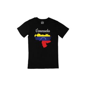 Cix Venezuela Haritalı ve Bayraklı Siyah T-shirt