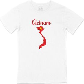 Cix Vietnam Haritalı ve Bayraklı Beyaz T-shirt