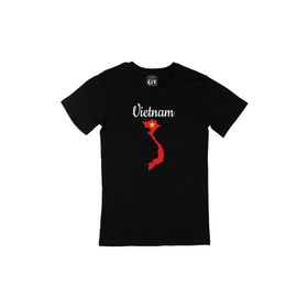 Cix Vietnam Haritalı ve Bayraklı Siyah T-shirt