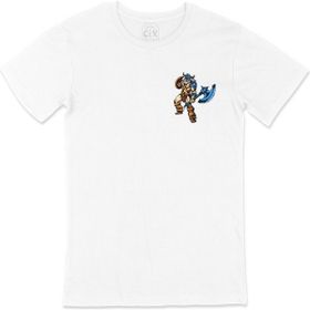 Cix Viking Baltalı Beyaz Cep Logo Tasarımlı Erkek T-shirt