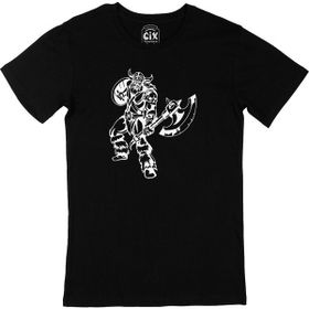 Cix Viking Kalkan ve Balta Siyah Erkek T-shirt