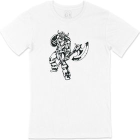 Cix Vikings Kılınç ve Balta Beyaz Ekek T-shirt