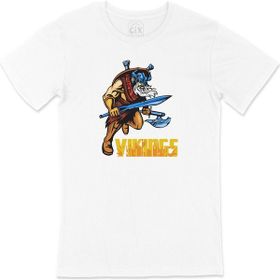 Cix Vikings Kılınç ve Balta Beyaz T-shirt