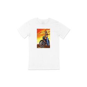 Cix Vintage Moto Racer Beyaz T-shirt