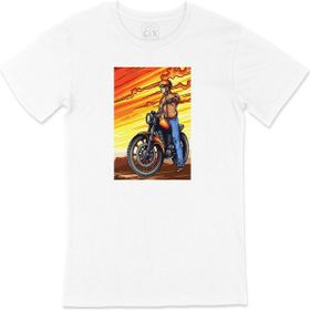 Cix Vintage Moto Racer Beyaz T-shirt