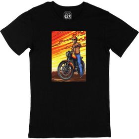 Cix Vintage Moto Racer Siyah Erkek T-shirt