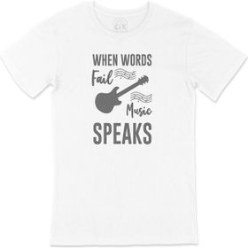 Cix When Words Fail Music Speaks Beyaz T-shirt