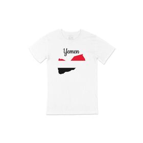 Cix Yemen Haritalı ve Bayraklı Beyaz Erkek T-shirt