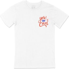 Cix Yes You Can Cep Logo Tasarımlı Beyaz Erkek T-shirt