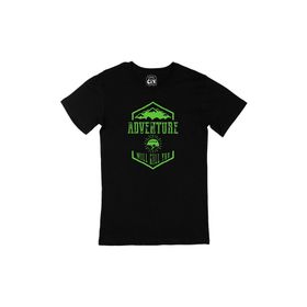 Cix Yeşil Adventure Will Kill You Siyah T-shirt
