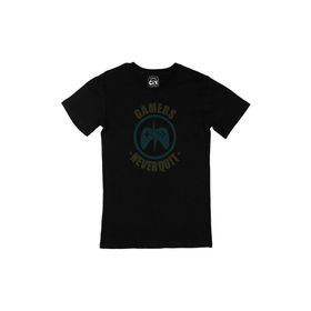 Cix Yeşil Gamers Never Quit Siyah Erkek T-shirt