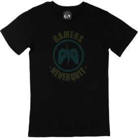 Cix Yeşil Gamers Never Quit Siyah Erkek T-shirt