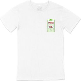 Cix Yeşil I Paused My Game Beyaz T-shirt
