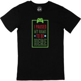 Cix Yeşil I Paused My Game Siyah T-shirt