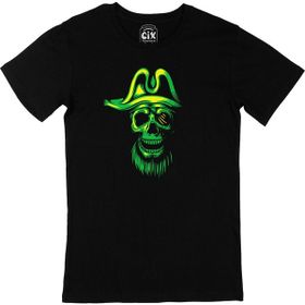 Cix Yeşil Kuru Kafalı Korsan Baskılı Siyah Erkek T-shirt