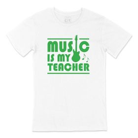 Cix Yeşil Music Is My Teacher Beyaz T-shirt