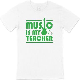 Cix Yeşil Music Is My Teacher Beyaz T-shirt