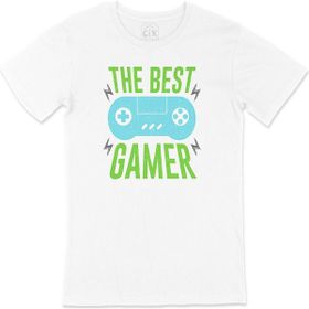Cix Yeşil The Best Gamer Beyaz T-shirt