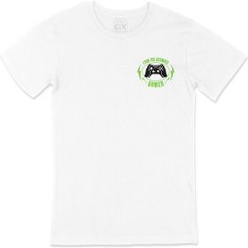 Cix Yeşil Ultimate Gamer Cep Logo Tasarımlı Beyaz T-shirt