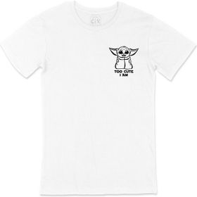 Cix Yoda Too Cute Cep Logo Tasarımlı Beyaz T-shirt
