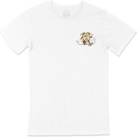 Cix Zamanı Yakala Cep Logo Tasarımlı Beyaz T-shirt