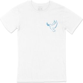 Cix Zeytin Dalı Cep Logo Tasarımlı Beyaz T-shirt