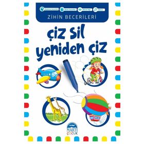 Çiz Sil Yeniden Çiz Mavi Kitap - Martı Çocuk Yayınları