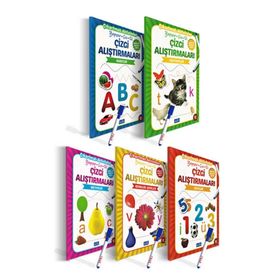 Çizgi Alıştırmaları Seti 5 Kitap + Yaz Sil Kalem - Parıltı Yayıncılık