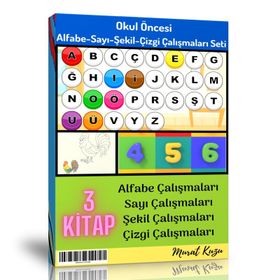 Çizgi Çalışmaları Kitap Seti Okul Öncesi Alfabe Sayı Şekil
