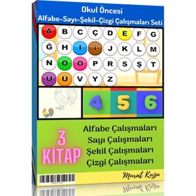 Çizgi Çalışmaları Kitap Seti Okul Öncesi Alfabe Sayı Şekil