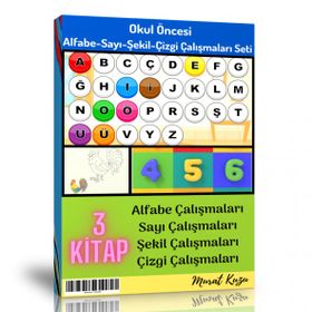 Çizgi Çalışmaları Kitap Seti Okul Öncesi Alfabe Sayı Şekil