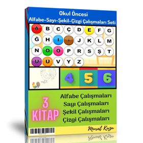 Çizgi Çalışmaları Kitap Seti Okul Öncesi Alfabe Sayı Şekil