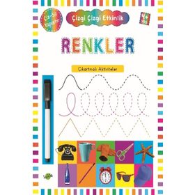 Çizgi Çizgi Etkinlik-Renkler-Çıkartmalı Aktiviteler 4 Yaş - Kolektif