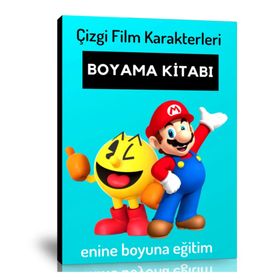 Çizgi Film Karakterleri Boyama Kitabı Enine Boyuna Eğitim