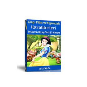 Çizgi Film ve Oyuncak Karakterleri Boyama Kitap Seti 3 Kitap Enine Boyuna Eğitim