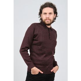 Çizgi Triko 42544216 Bordo Erkek Kazak