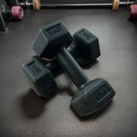 CK Spor 2x1 kg Köşeli Vinyl Kaplı Siyah Dambıl Ağırlık Seti