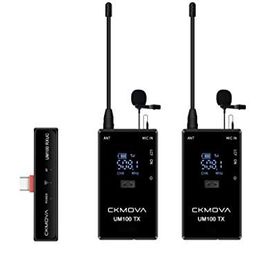 Ckmova UM100 Kit-4 Ultra Kompakt Type-C Girişli 1 Alıcı 2 Vericili Siyah UHF Kablosuz Yaka Mikrofon Seti