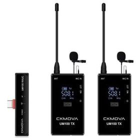 Ckmova UM100 Kit-4 Ultra Kompakt Type-C Girişli 1 Alıcı 2 Vericili Siyah UHF Kablosuz Yaka Mikrofon Seti